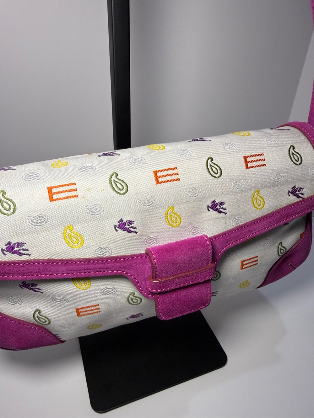 ETRO Multicolor Logo & Paisley Baguette Bag | Made in Italy - Picture 4 of 14